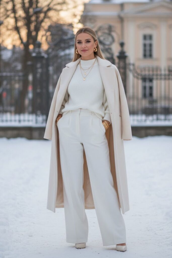 8. Monochrome All-White Look