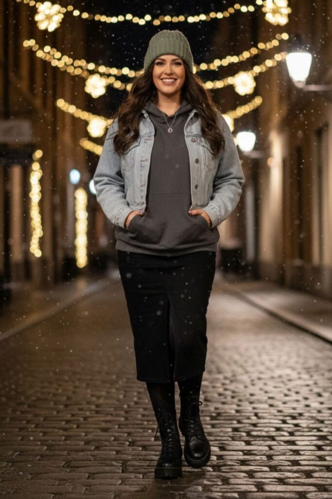 8. Oversized Hoodie and Beanie