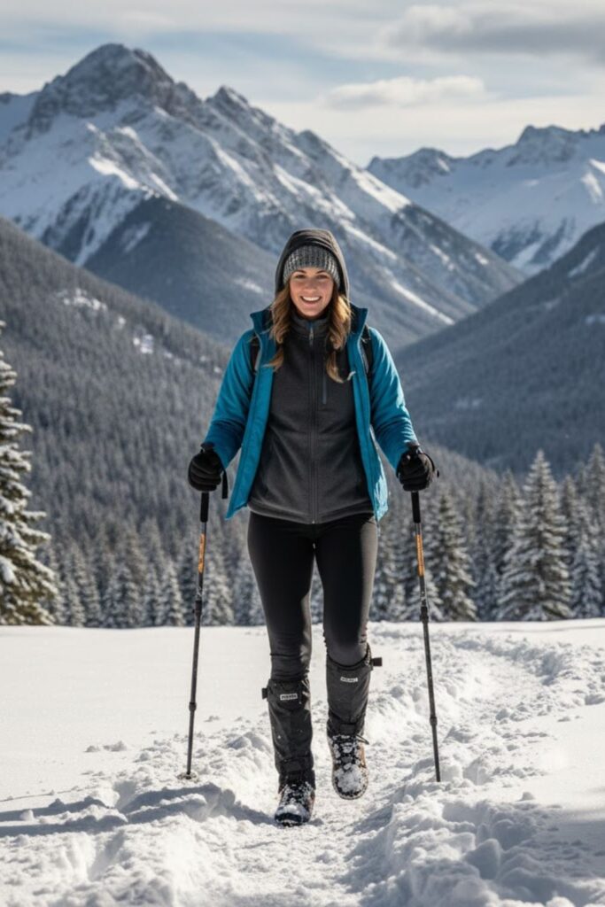 8. Softshell Jacket with Fleece Hoodie and Thermal Leggings