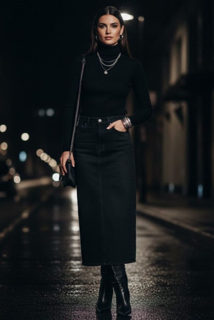 9. All-Black Monochrome Look