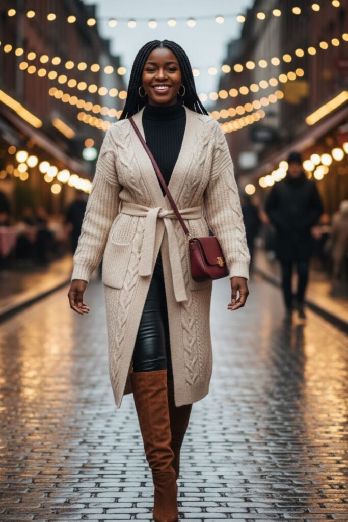 9. Long Cardigan with Belted Waist