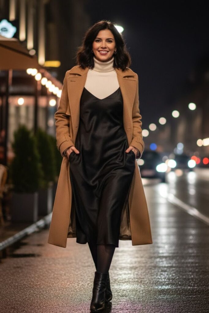 9. Slip Dress with Turtleneck Layer