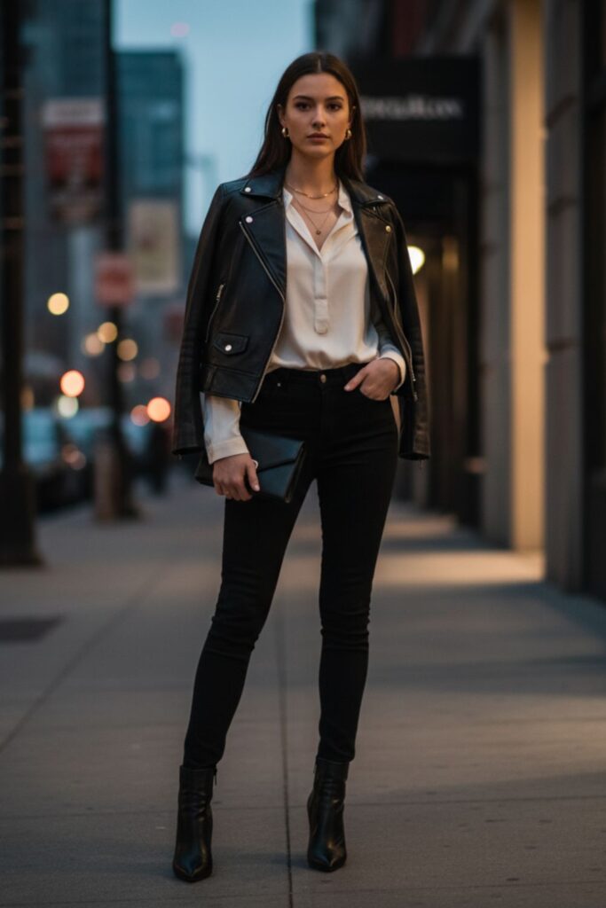 Black Jeans with Pointed-Toe Booties