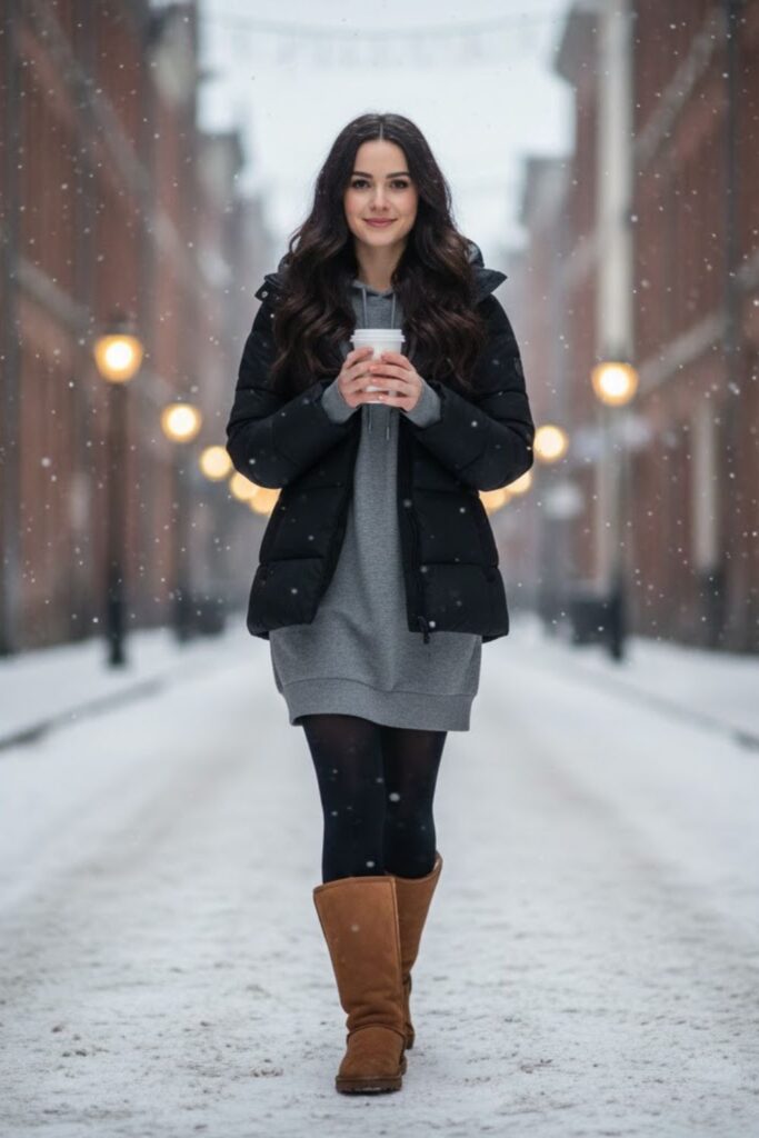 Hoodie Dress with Uggs