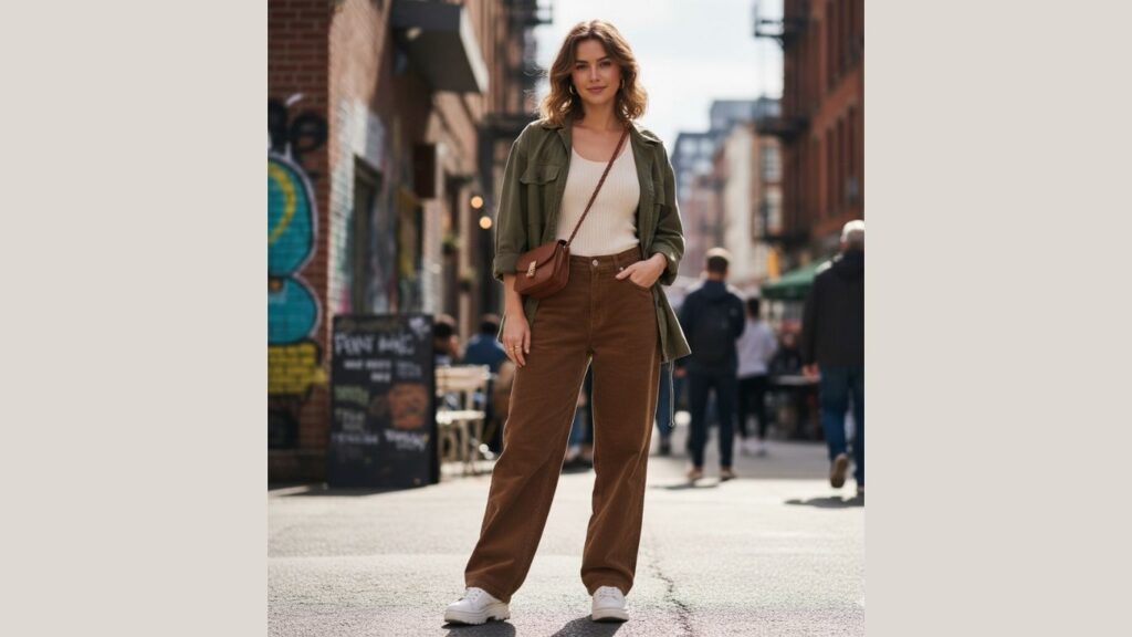 How to Style Brown Baggy Jeans