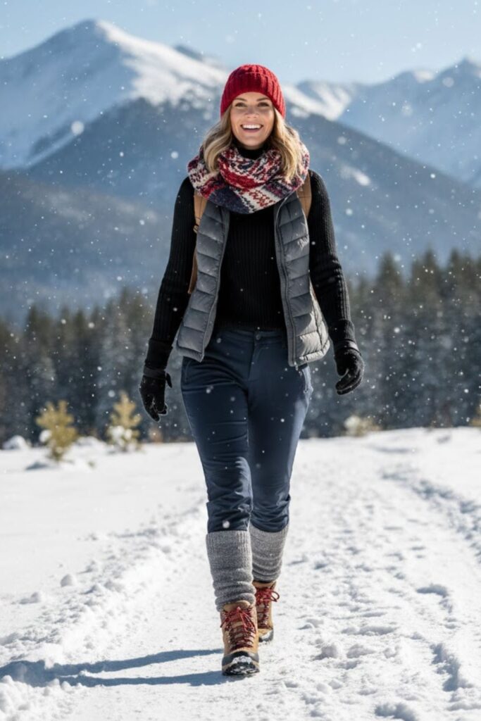 Layered Turtleneck with Insulated Vest
