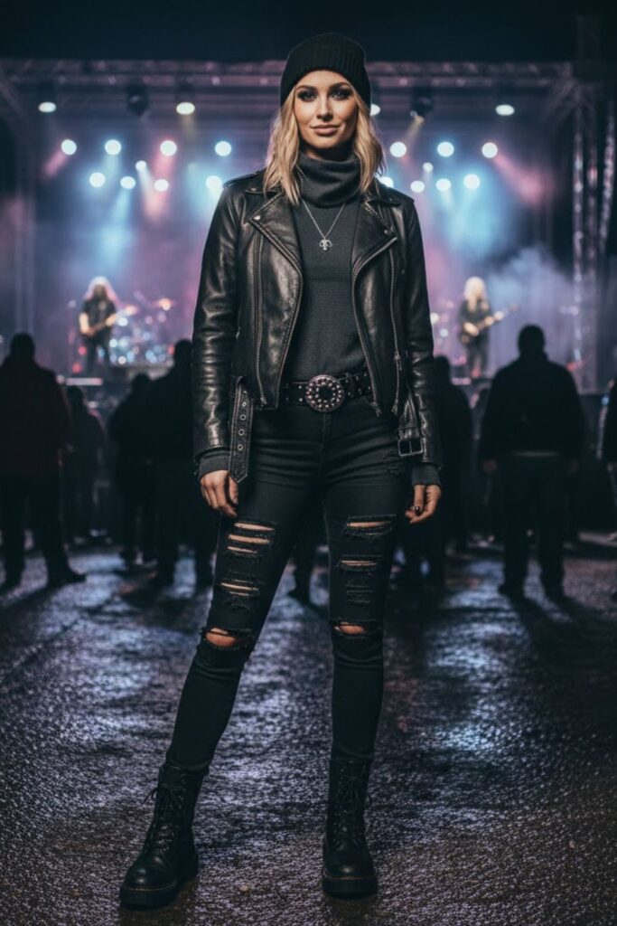 Leather and Layers: The Timeless Rock Essential