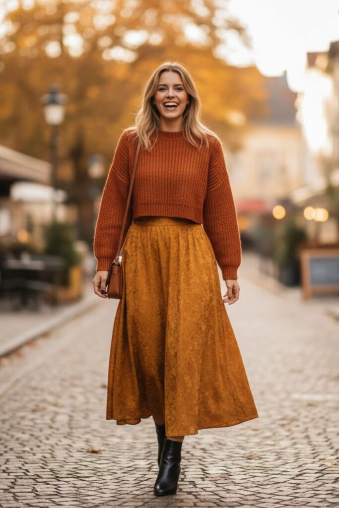Maxi Skirt with Cropped Sweater
