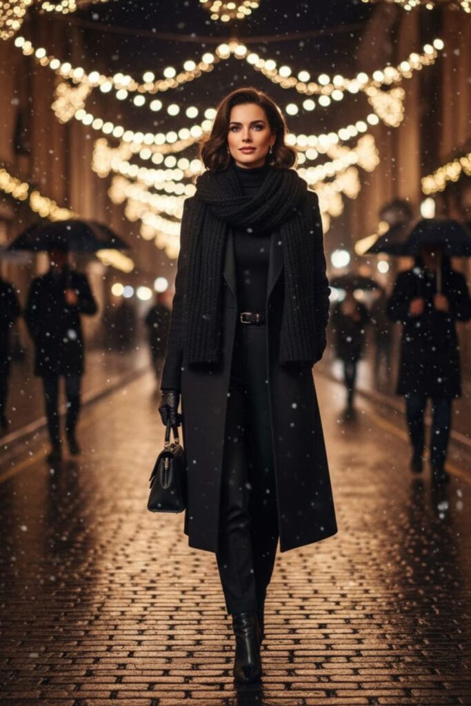 Monochrome Outfit with Oversized Scarf