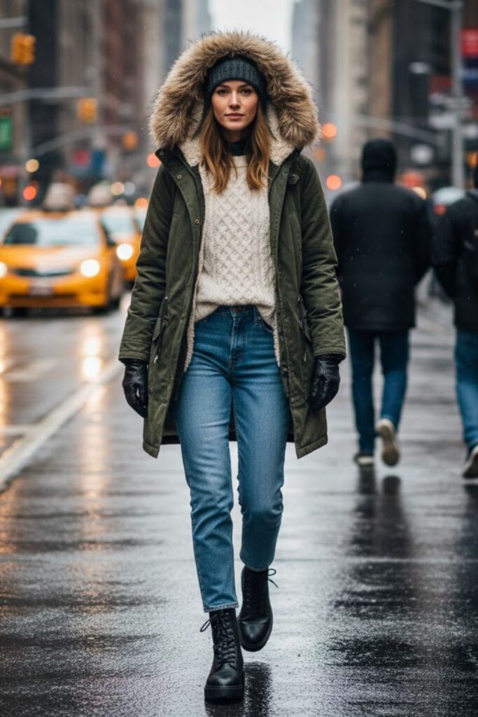 Parka with Chunky Boots