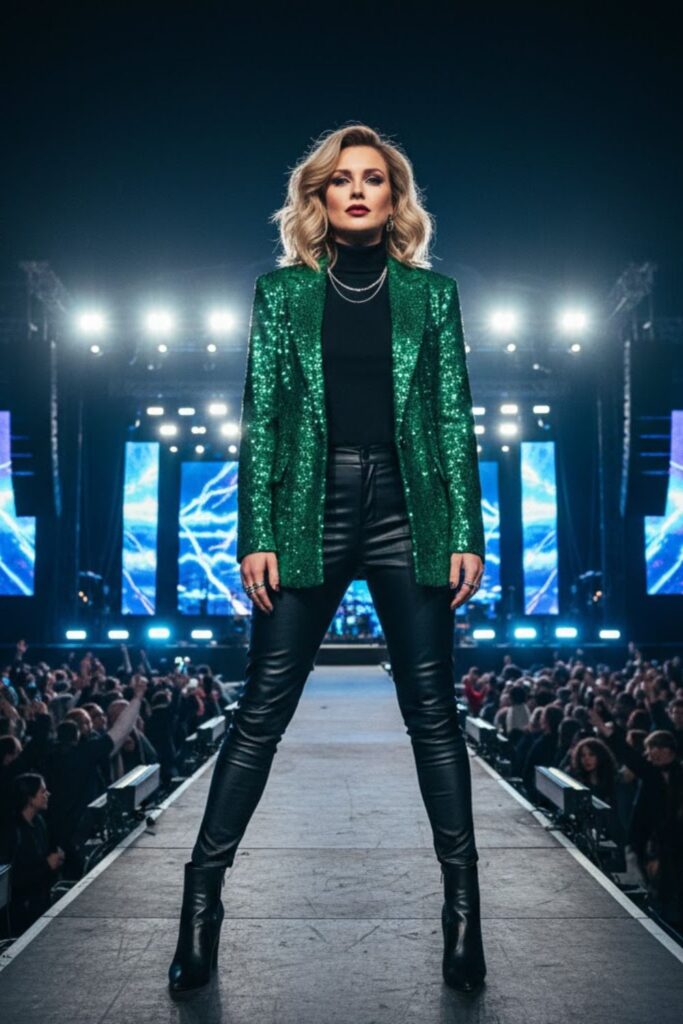 Sequined Blazer Party Look