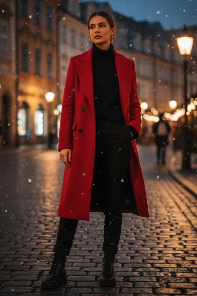 Statement Coat with Monochrome Outfit