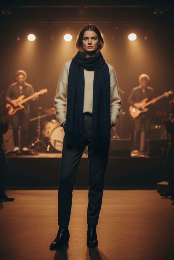 Wool Sweater and Wide Scarf