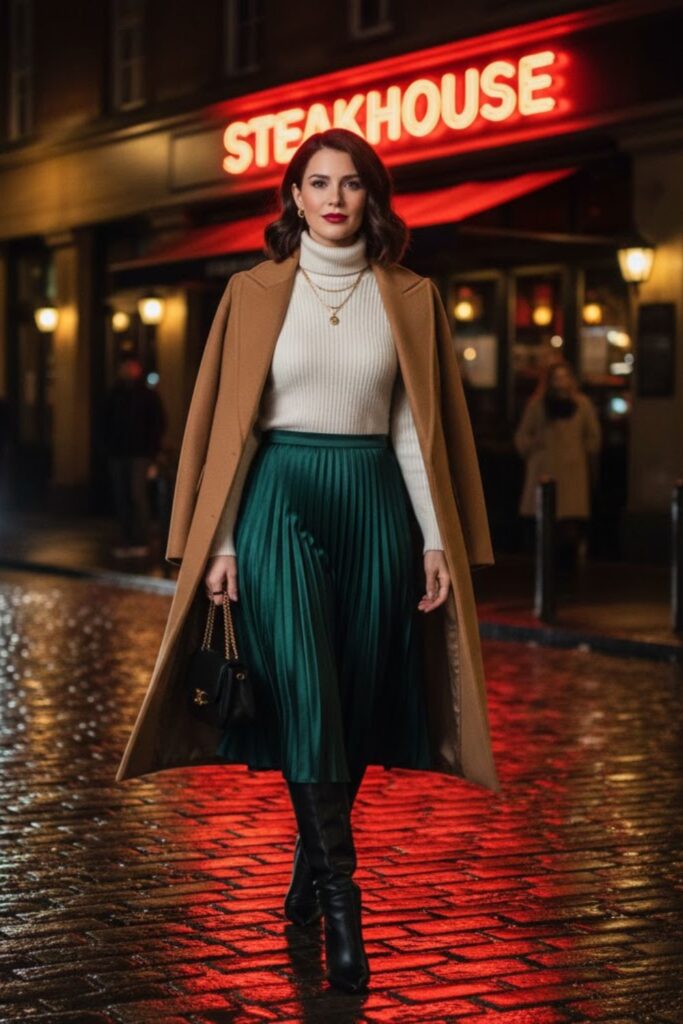 11. Midi Skirt with Fitted Sweater