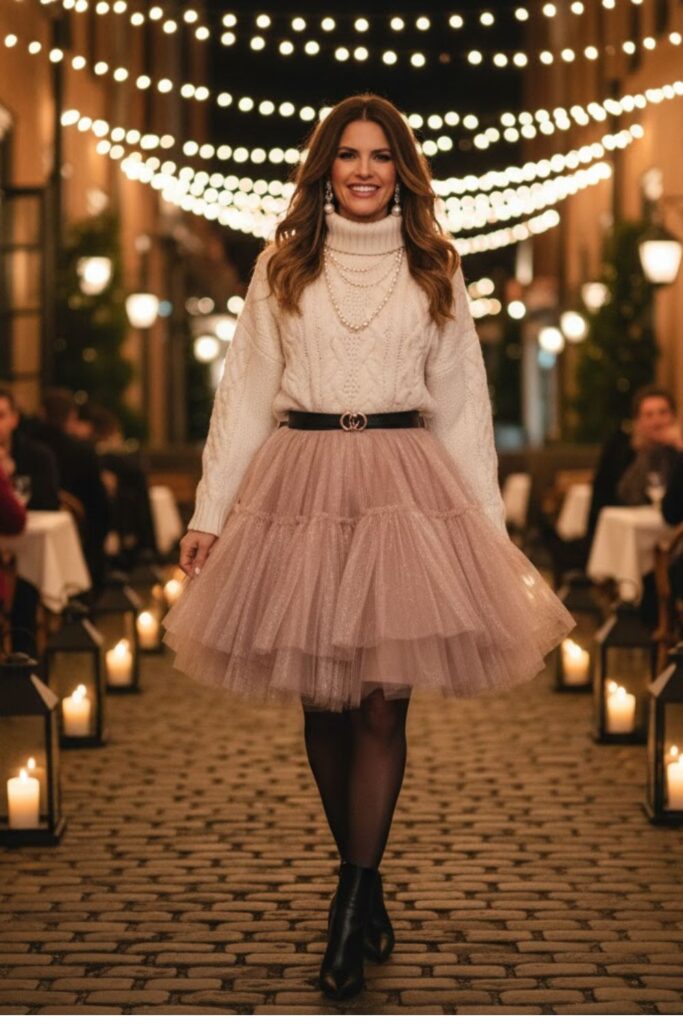 11. Sweater and Tulle Skirt Combo