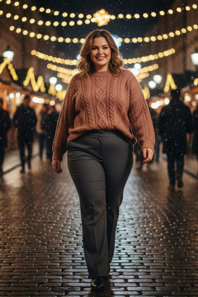 12. Oversized Sweater with Straight-Leg Pants