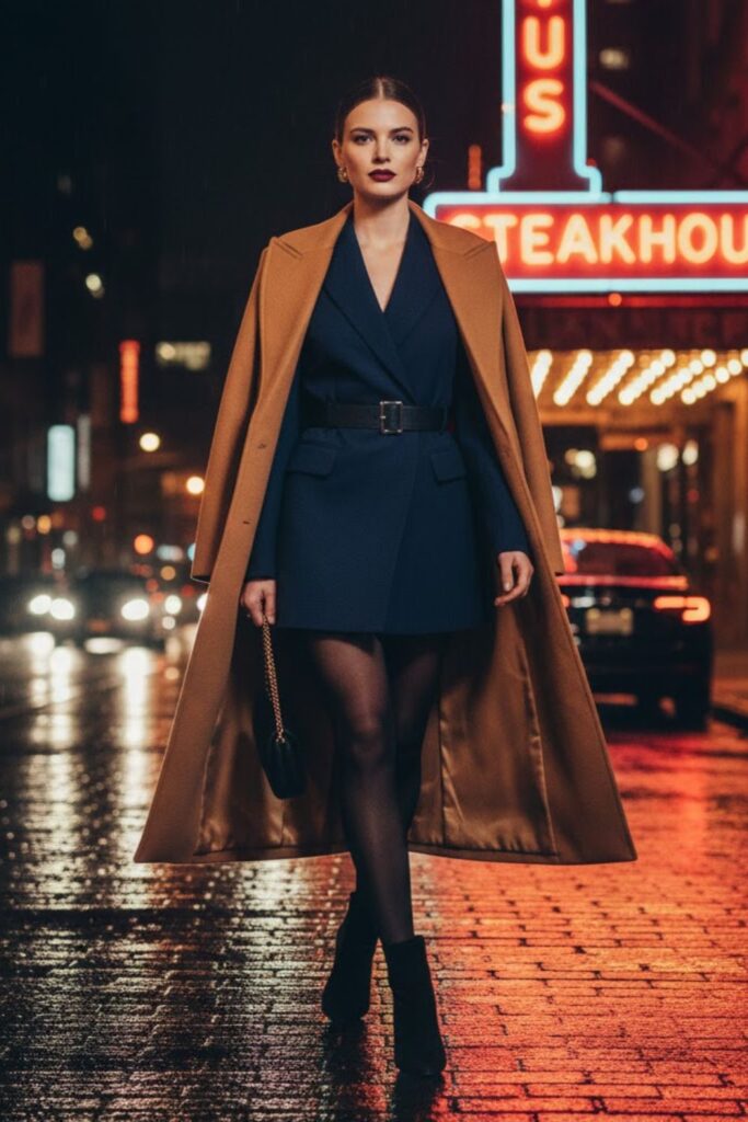 13. Blazer Dress with Tights