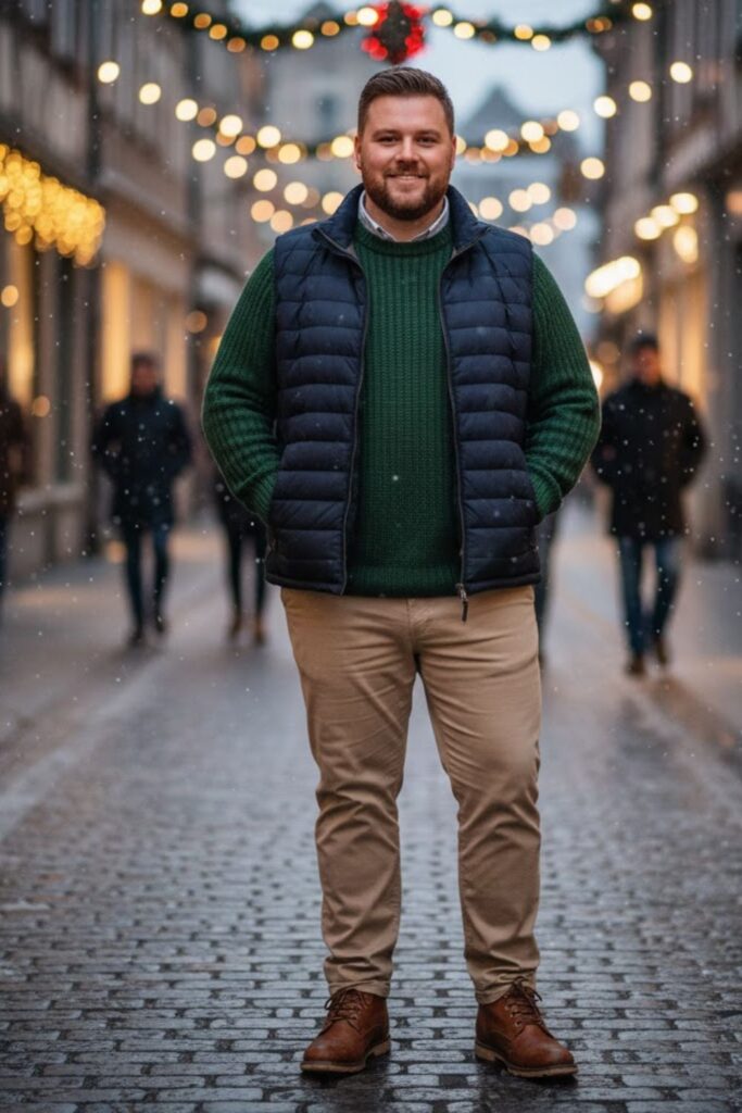 3. Wool Sweater with Chinos and Boots