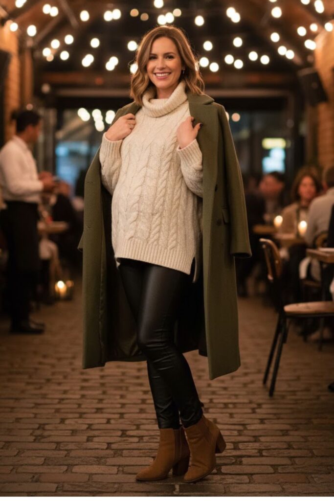 4. Oversized Sweater and Leather Leggings