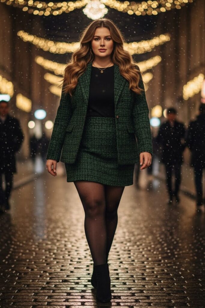 5. Tweed Skirt and Blazer Set