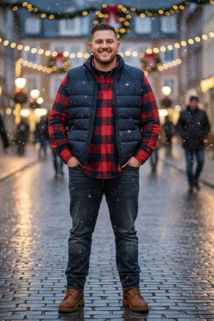 9. Plaid Flannel with Quilted Vest