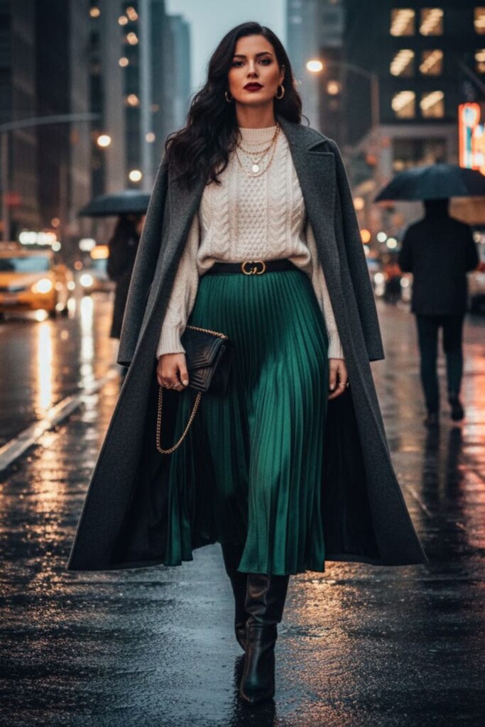12. Long Skirt With Chunky Knit