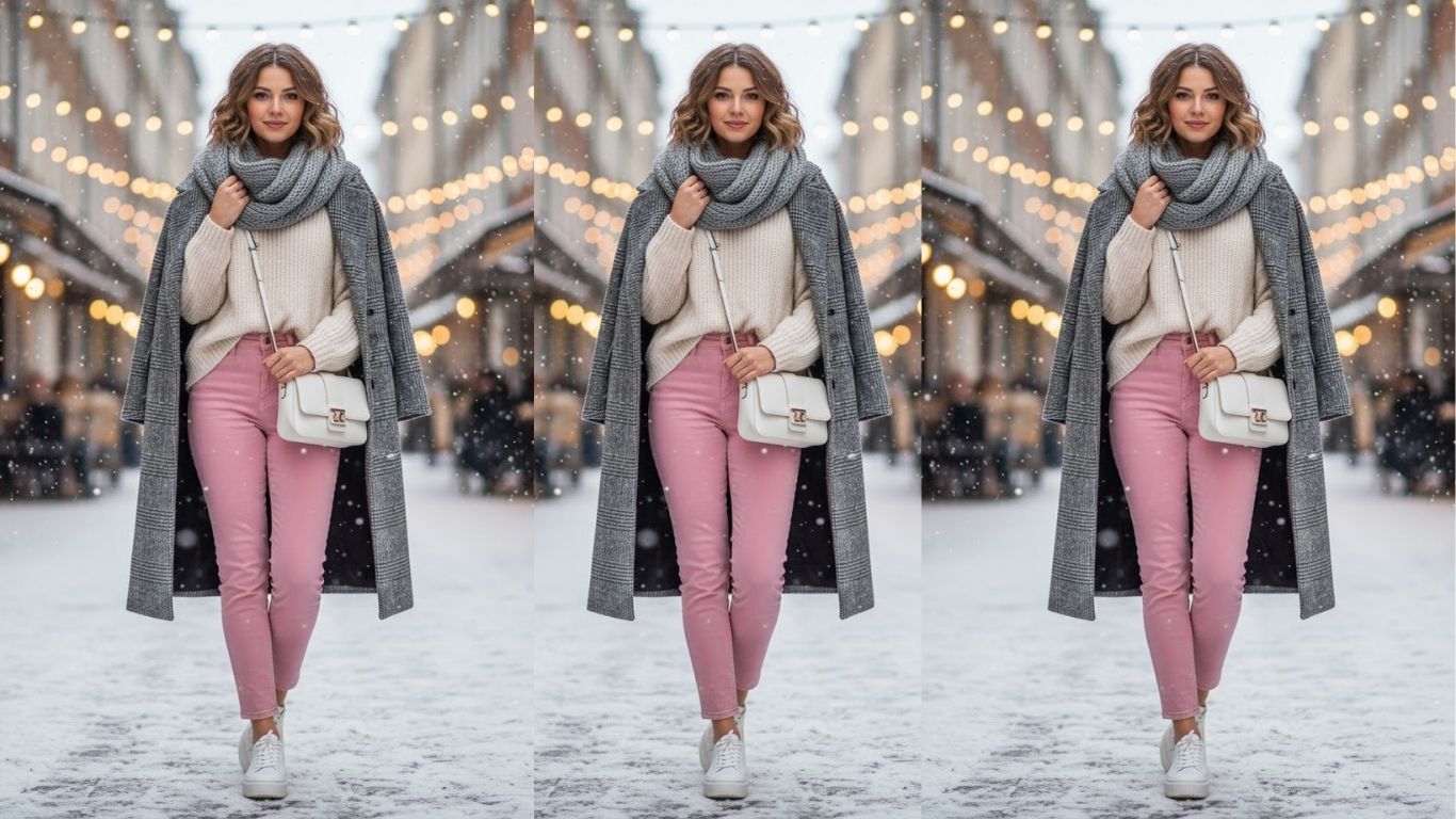 15 Pink Jeans Winter Outfits You Will Love to Wear & Repeat
