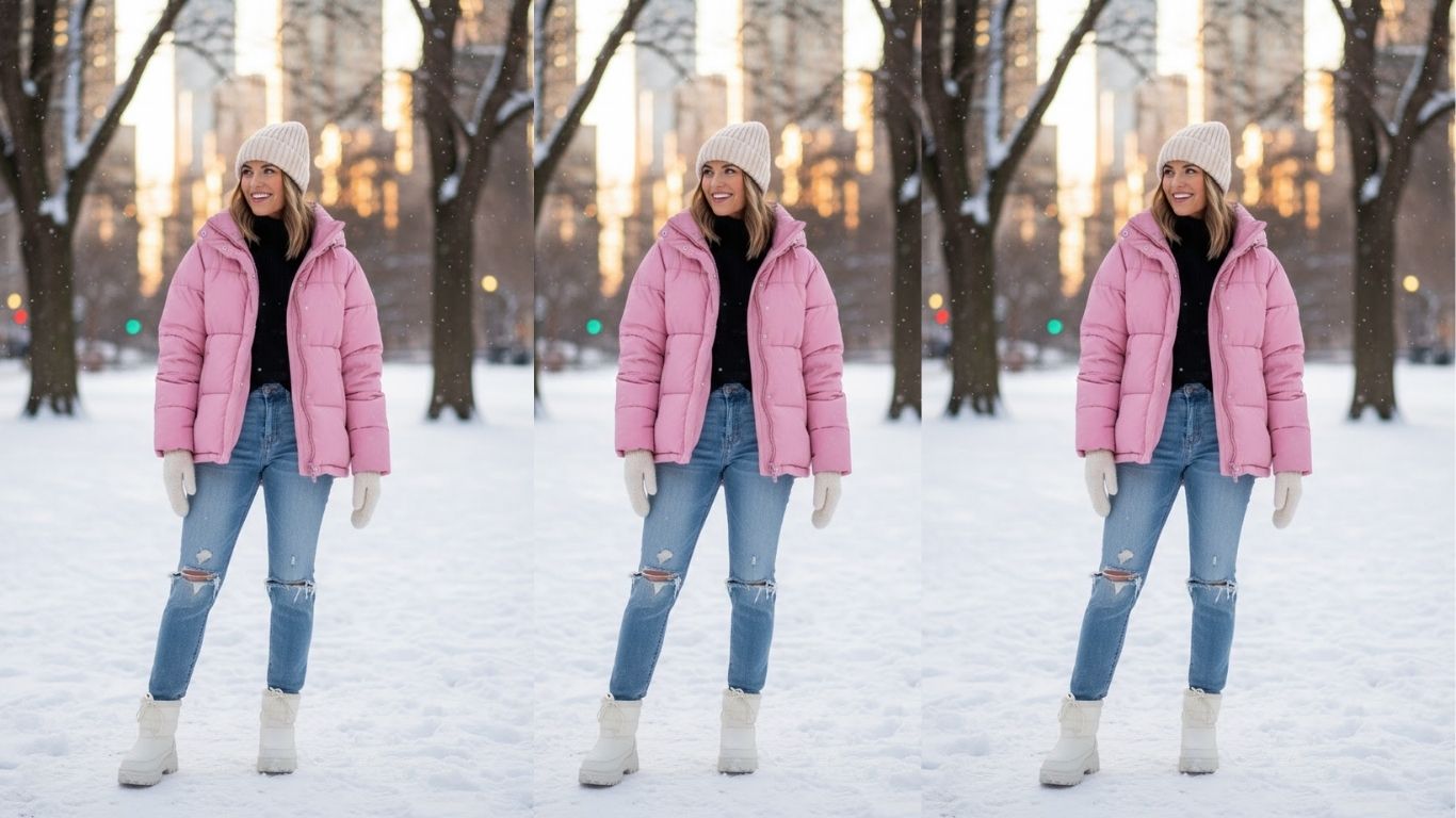 15 Pink Puffer Jacket Outfit Winter Looks You Need for Cozy Style