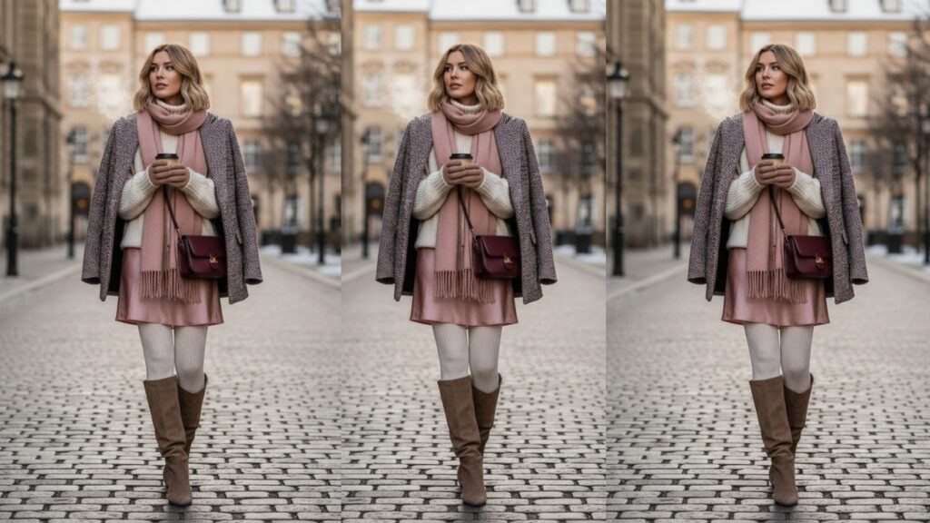 15 Pink Slip Dress Outfit Winter Looks