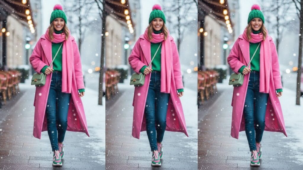 15 Pink and Green Winter Outfits