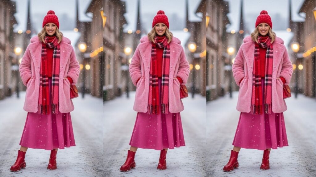 15 Pink and Red Winter Outfit Ideas