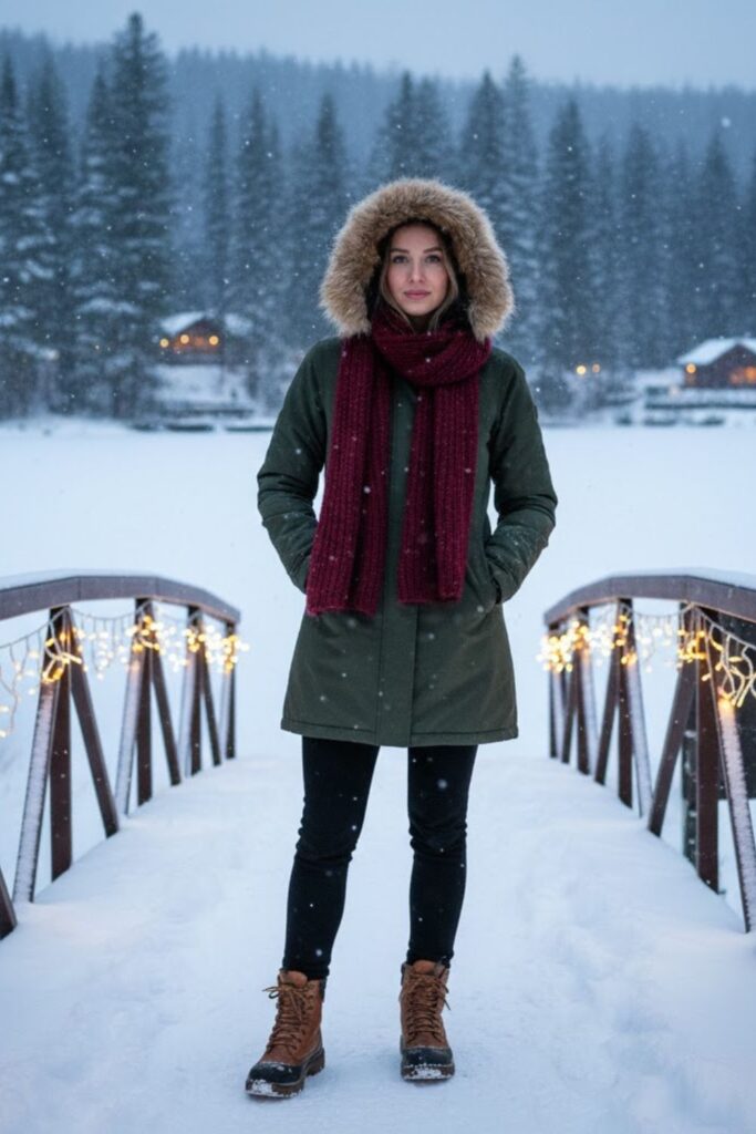 15. Leggings With a Parka Jacket