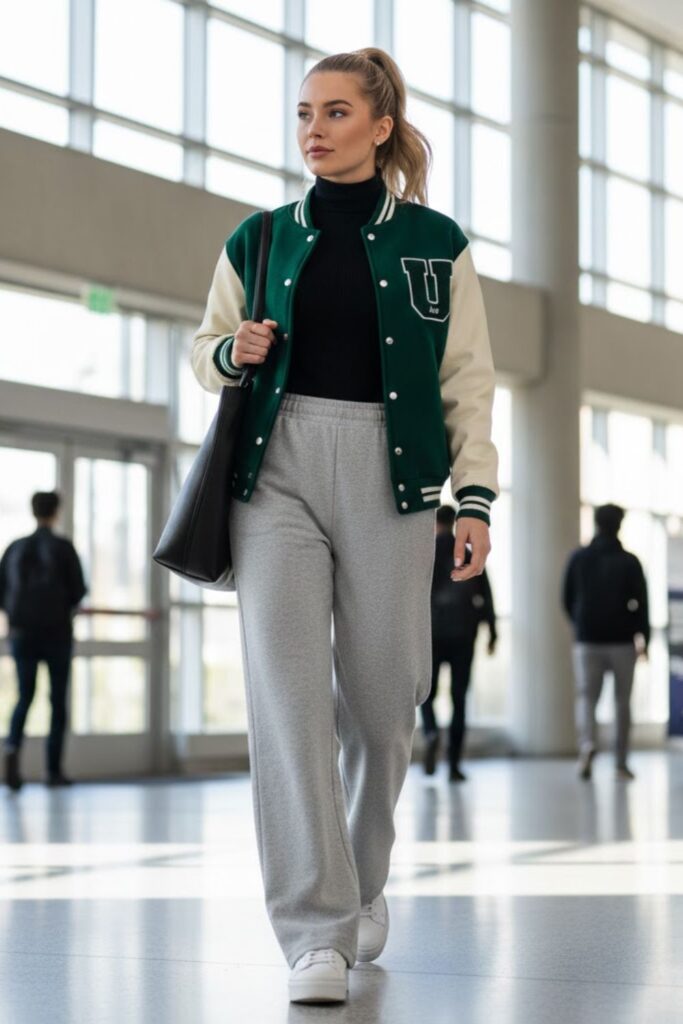 3. Turtleneck With Wide-Leg Sweats