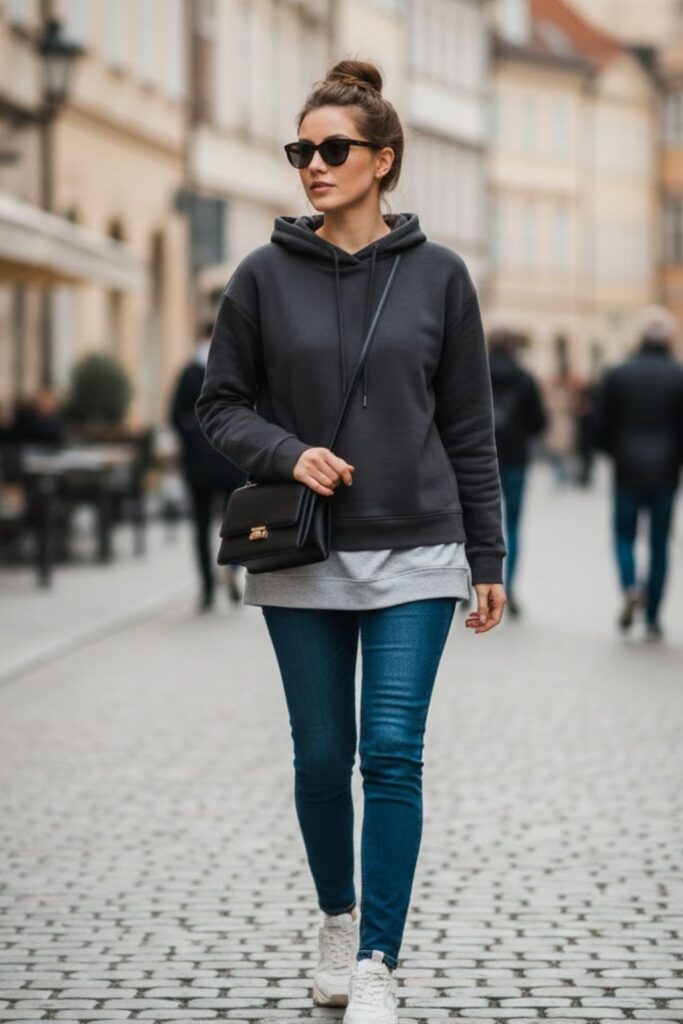 12. Grey Jersey with Hoodie Layer