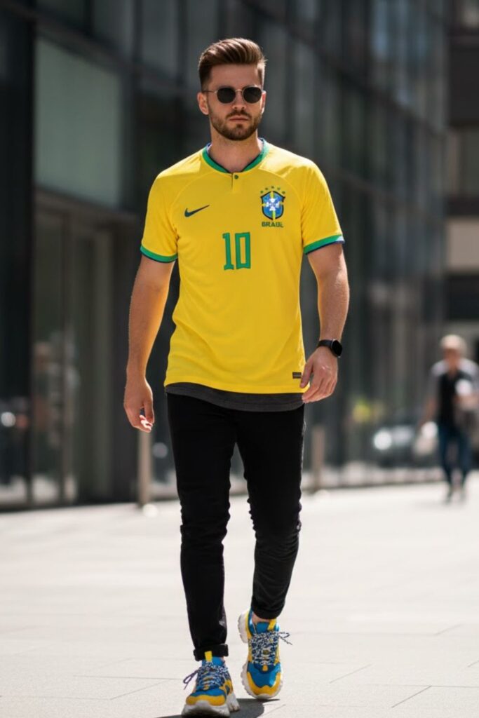 14. Brazil Jersey with Statement Sneakers