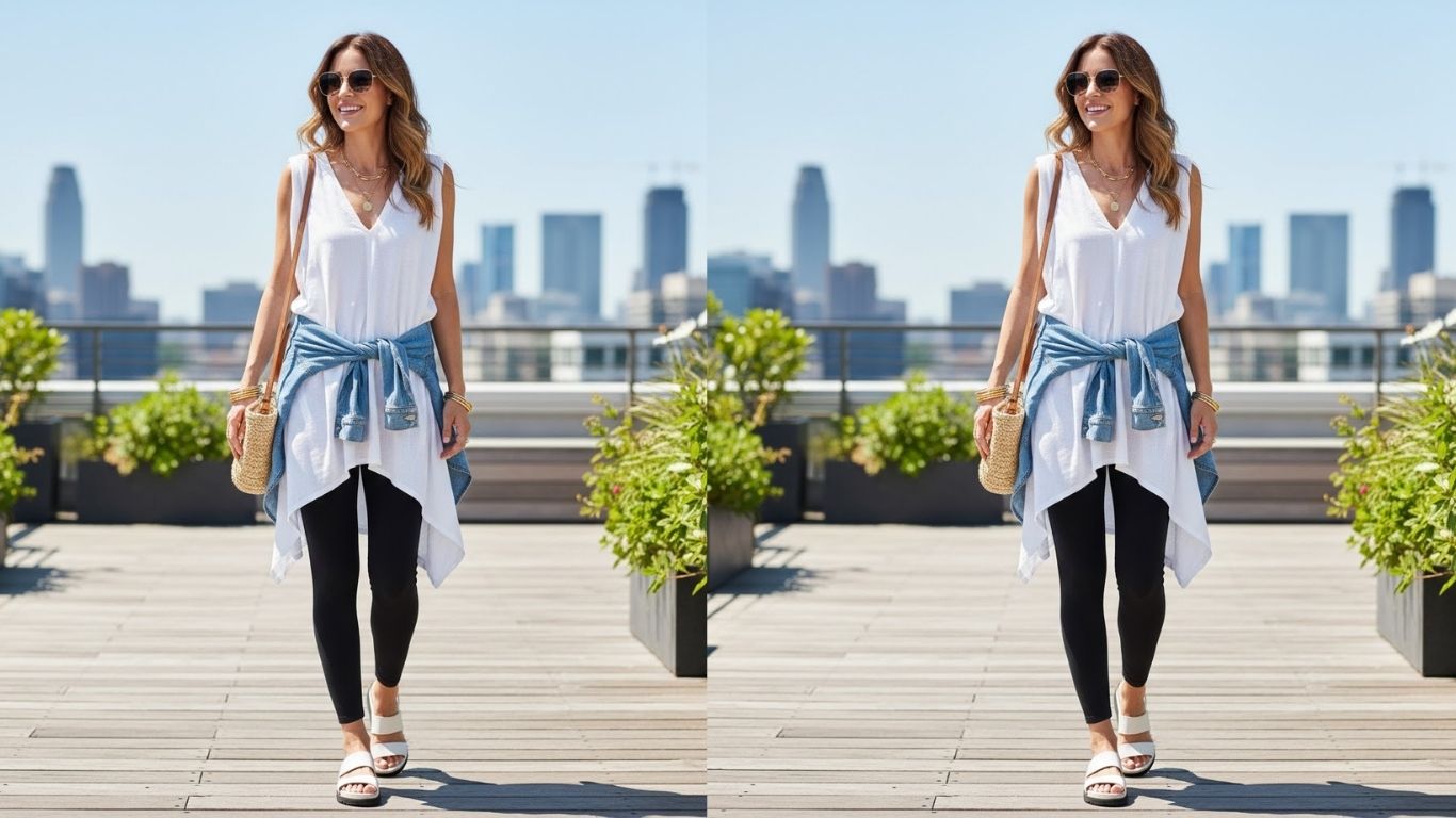 15 Chic Black Leggings Outfits to Refresh Your Summer Wardrobe