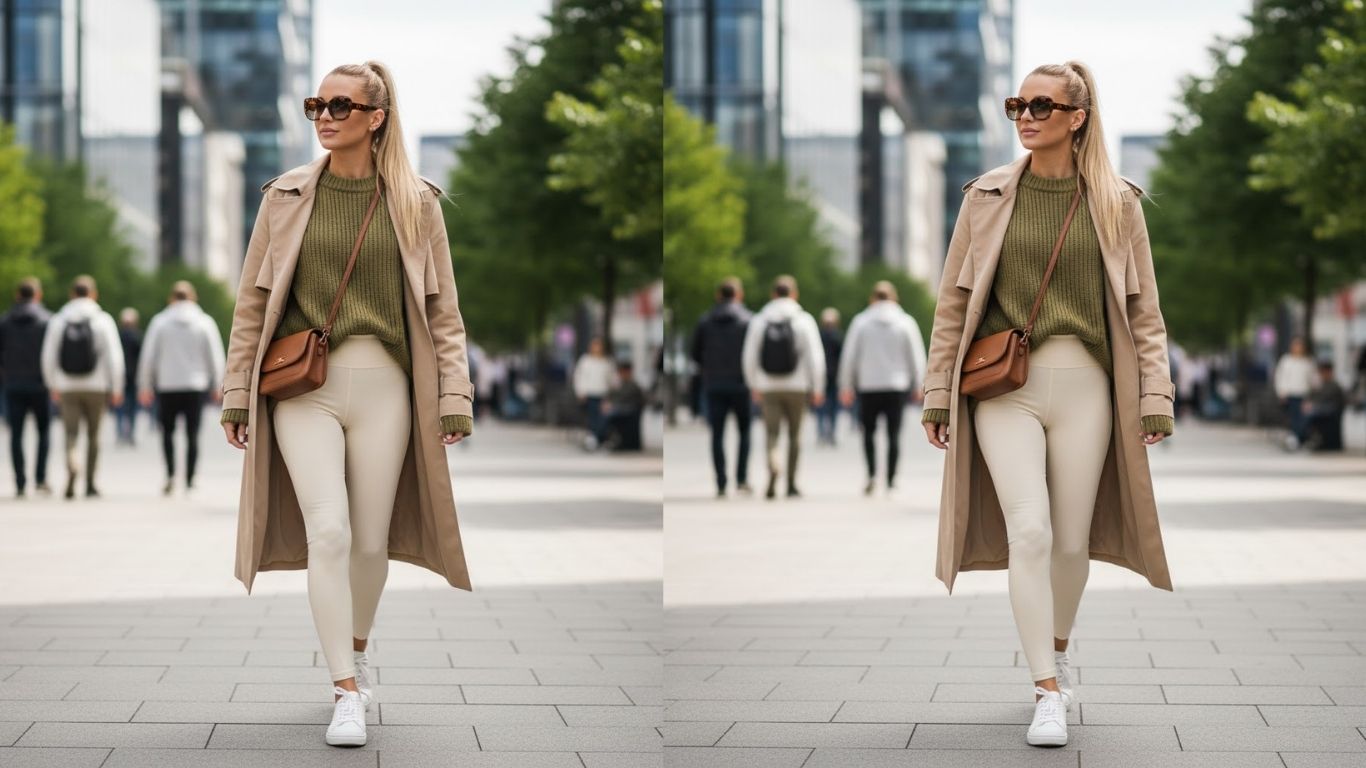 15 Cream Leggings Outfit Ideas for Women to Look Stylish Daily
