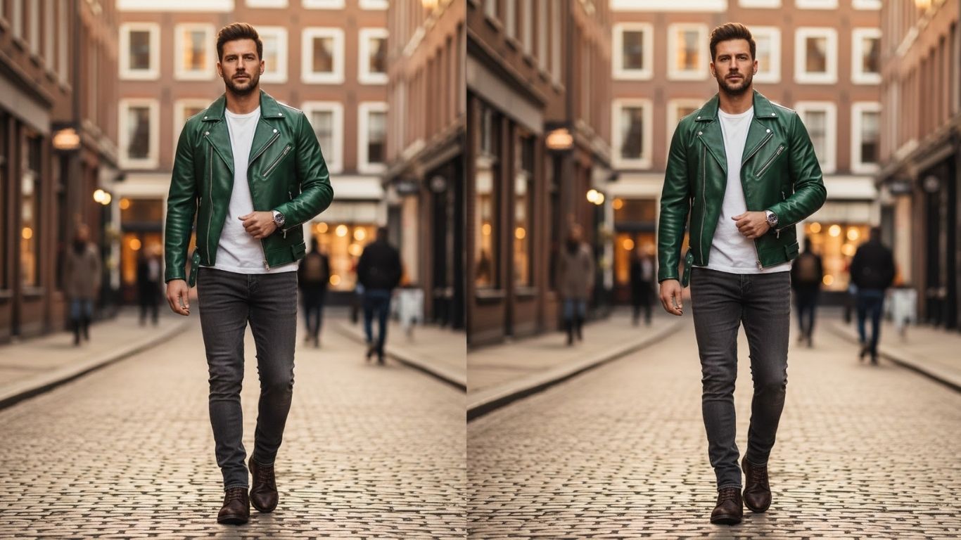 15 Green Leather Jacket Outfits Men: Stylish Looks