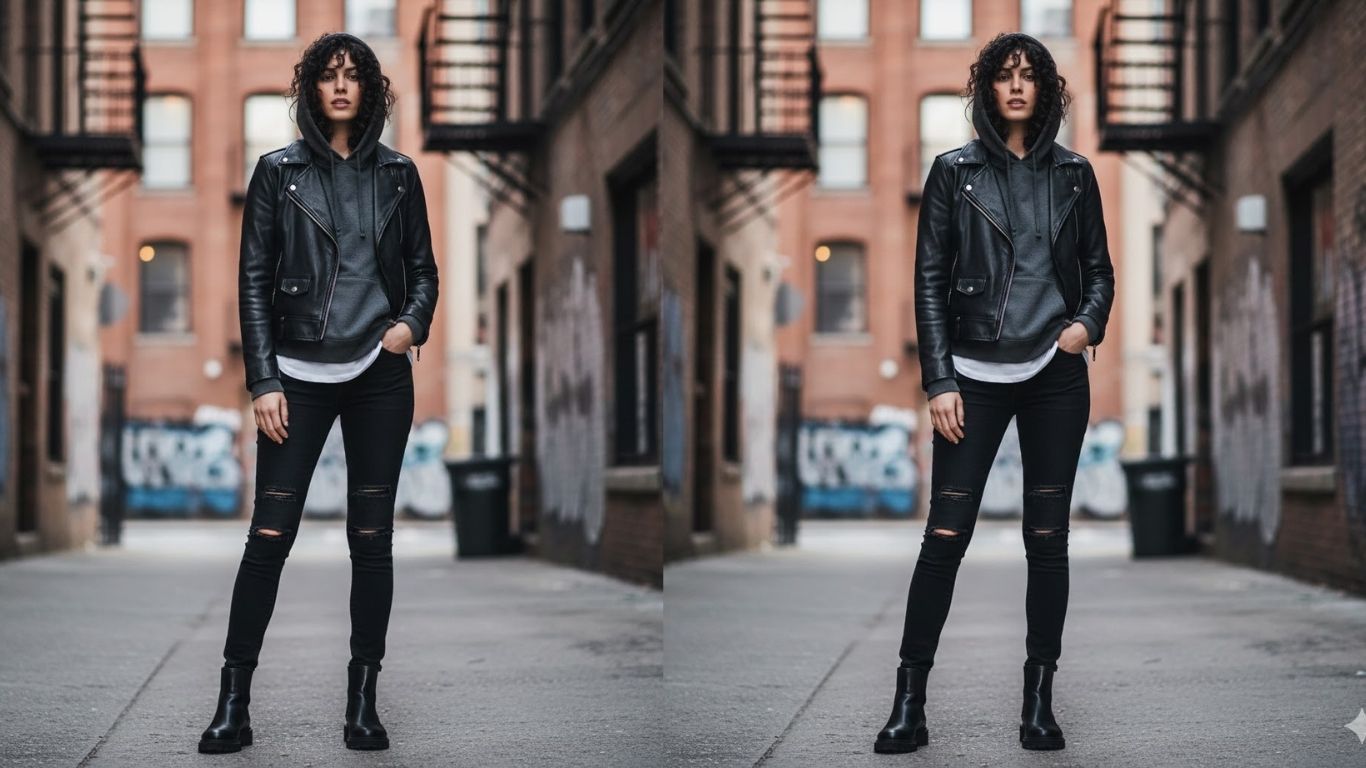 15 Hoodie and Leather Jacket Outfit Ideas for Effortless Street Style