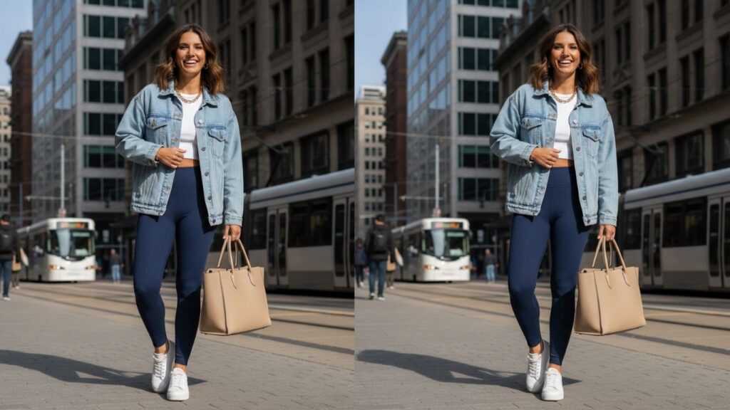 15 Stylish Blue Leggings Outfit Ideas