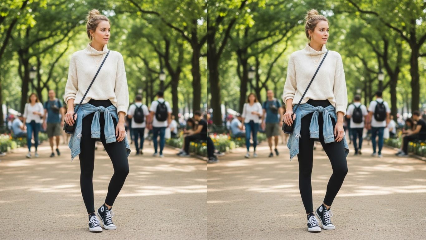15 Stylish Leggings and Converse Outfit Ideas for Everyday Wear