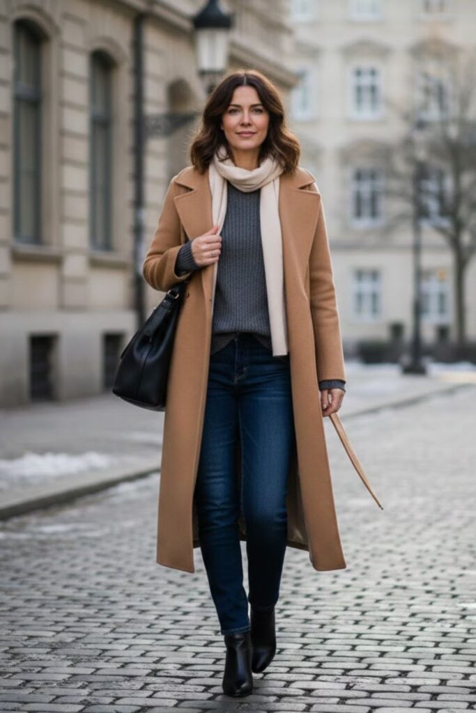 15. Grey Jersey with Long Coat