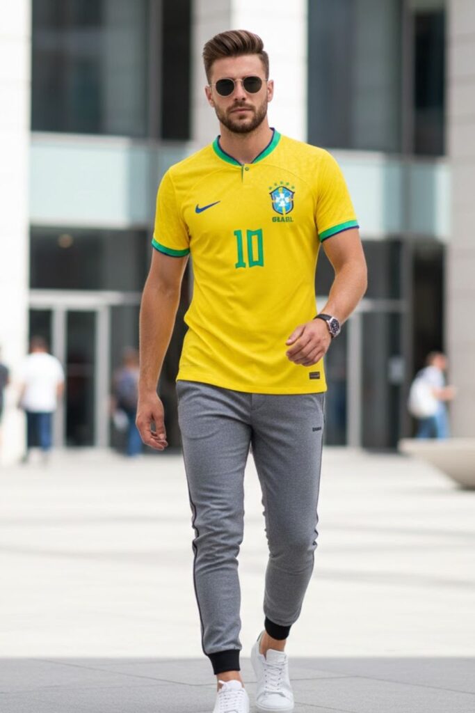 6. Brazil Jersey with Tailored Joggers