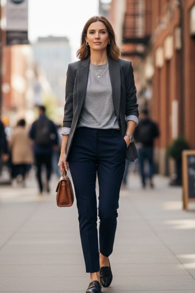 9. Grey Jersey with Blazer