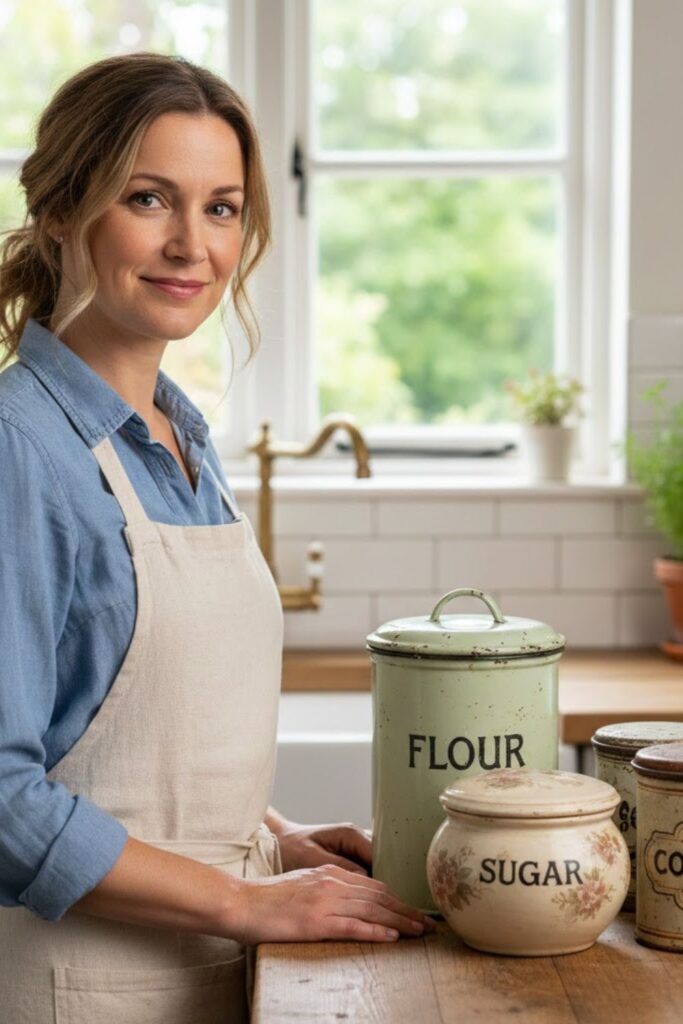 1. Antique Canisters for Functional Beauty