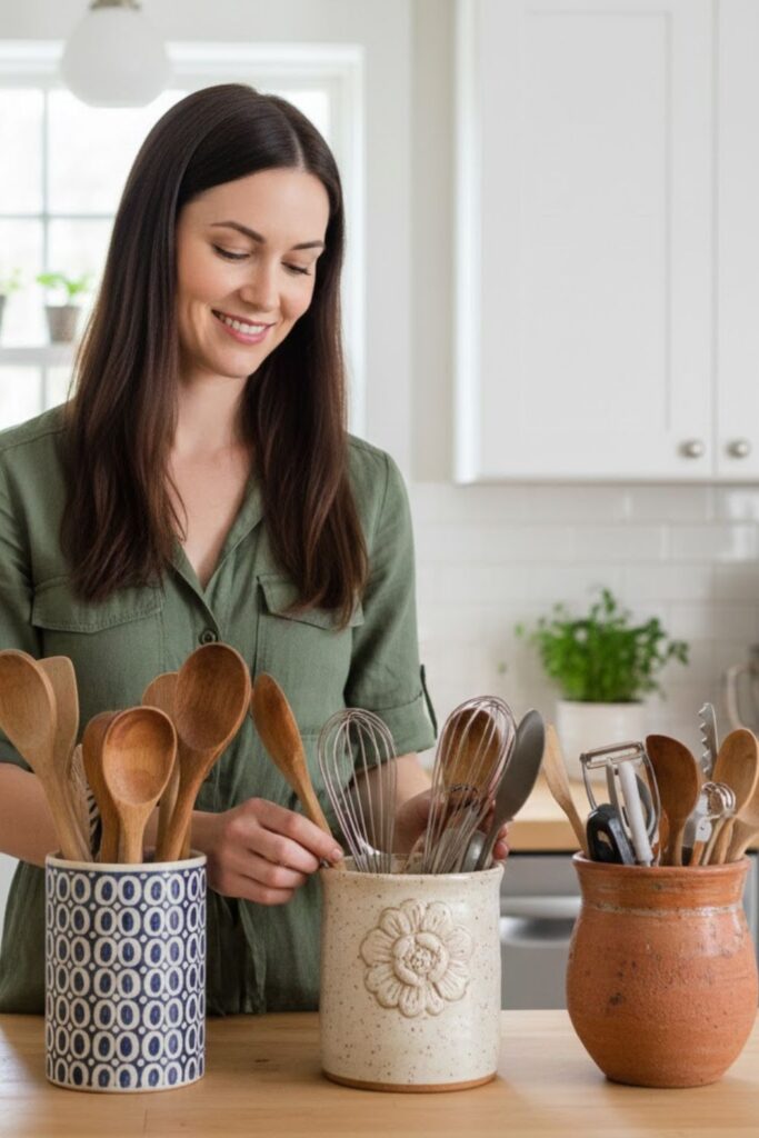 1. Ceramic Utensil Holders