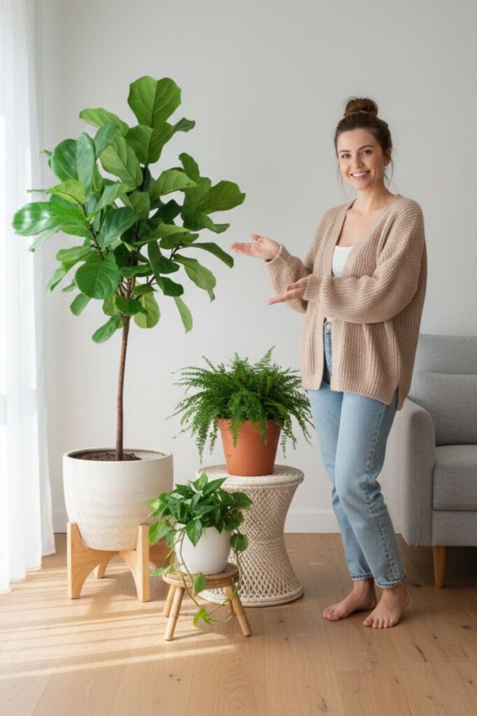 1. Create a Cozy Corner with Floor Plant Pots