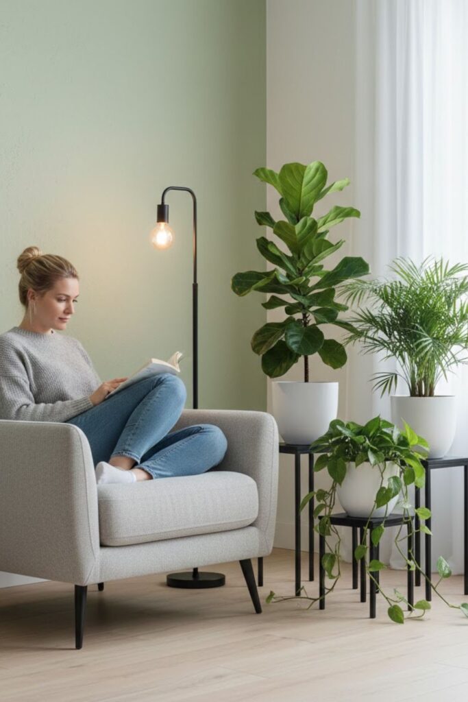 1. Create a Living Room Green Corner
