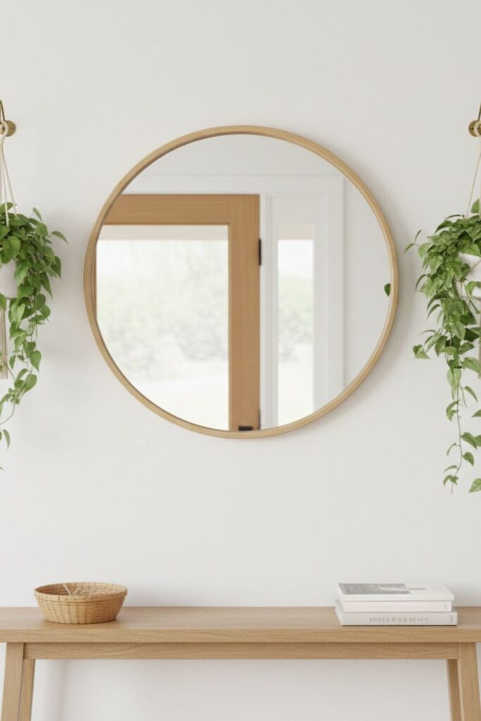 1. Entryway Mirror with Hanging Plants