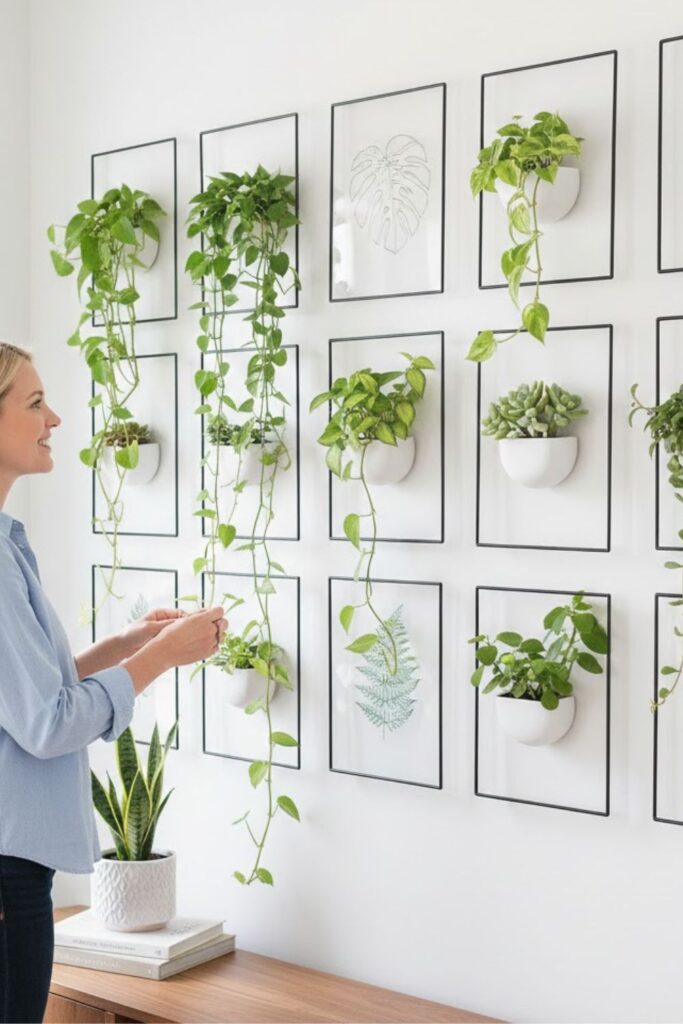 10. Add Wall-Mounted Planters Between Frames